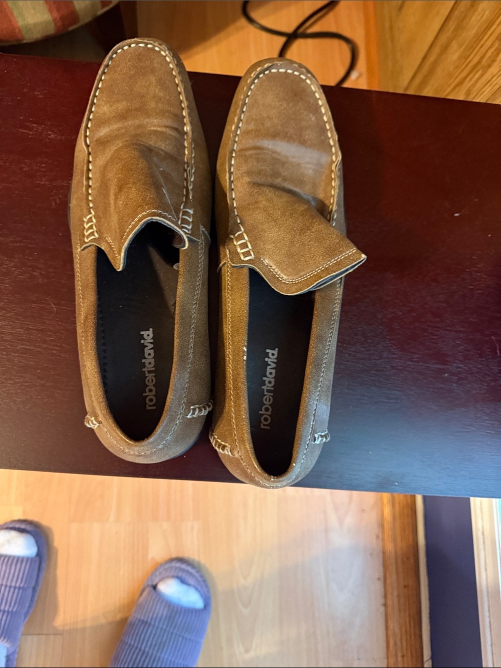 Men's Tan Suede Slip-On Loafers
